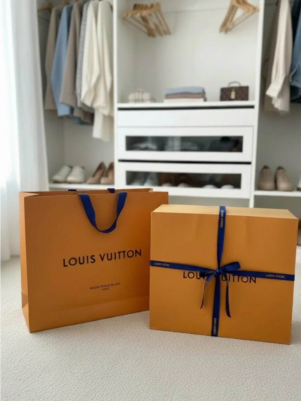 Louis Vuitton Magnetic Presentation Box & Shopping Bag Authentic Gift Set